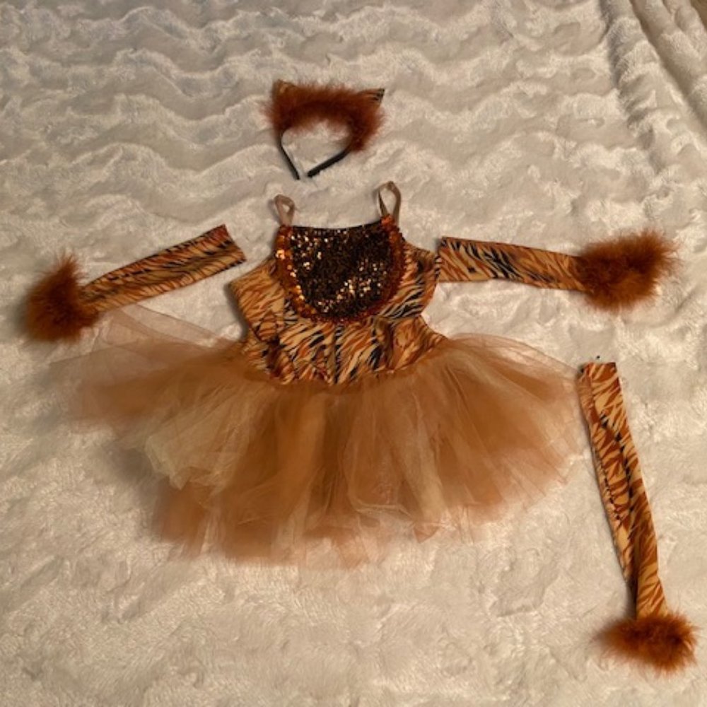 Dansco Dance Costume Tiger Girls Size MC Halloween